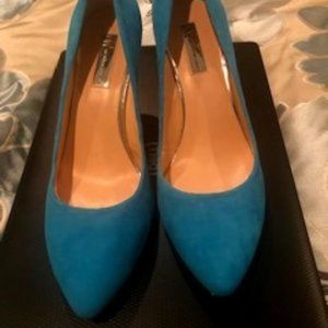 Aqua Suede Pumps, Size 11